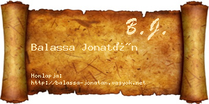 Balassa Jonatán névjegykártya